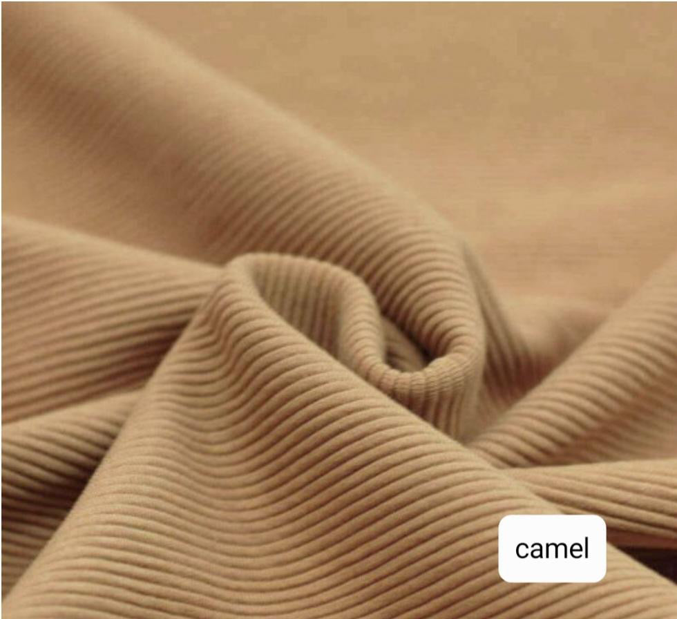 Overslagshirt - Smalle rib - Camel