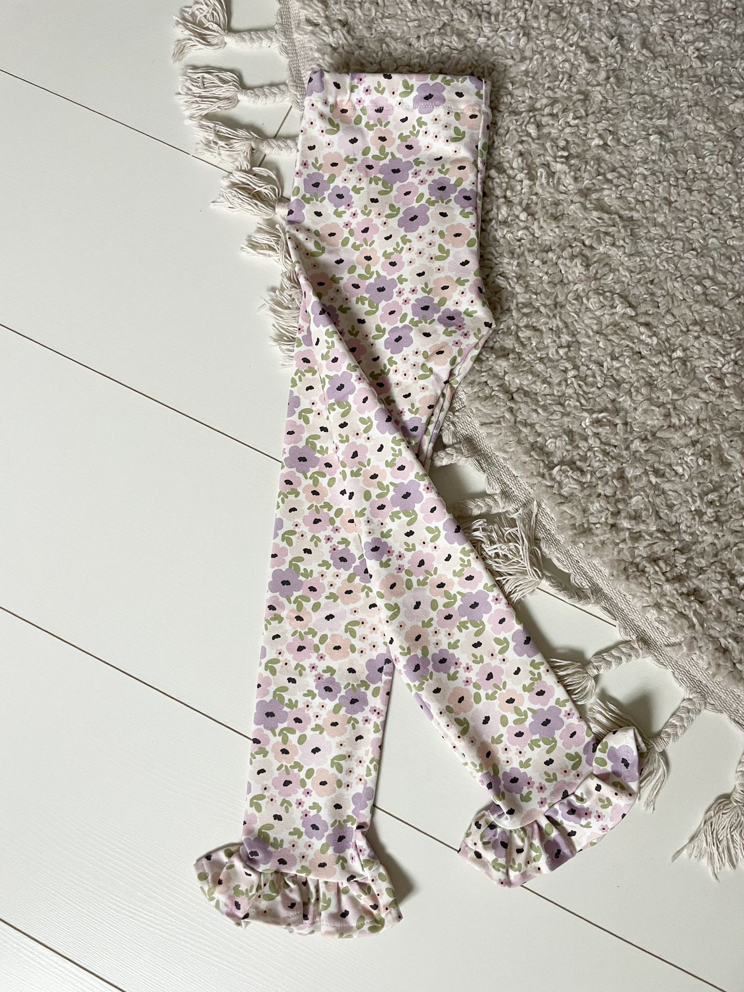 Legging - Ruffle pijp - Bloemenprint - Bloemen pastel