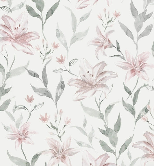 Knoopjurkje - Bloemenprint - Lelie pastel