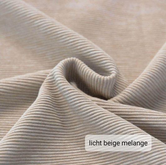 Knooptopje - Smalle rib - Licht beige melange