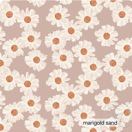 Knooptopje - Bloemenprint - Marigold zand