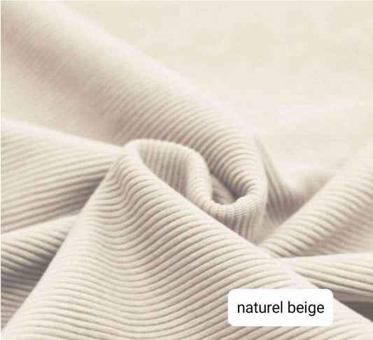 Knoopjurkje - Smalle rib - Naturel beige