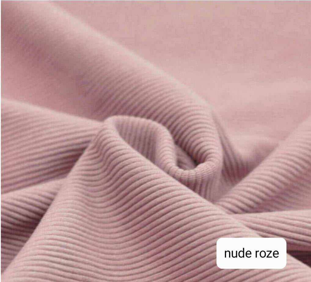 Knooptopje - Smalle rib - Nude roze