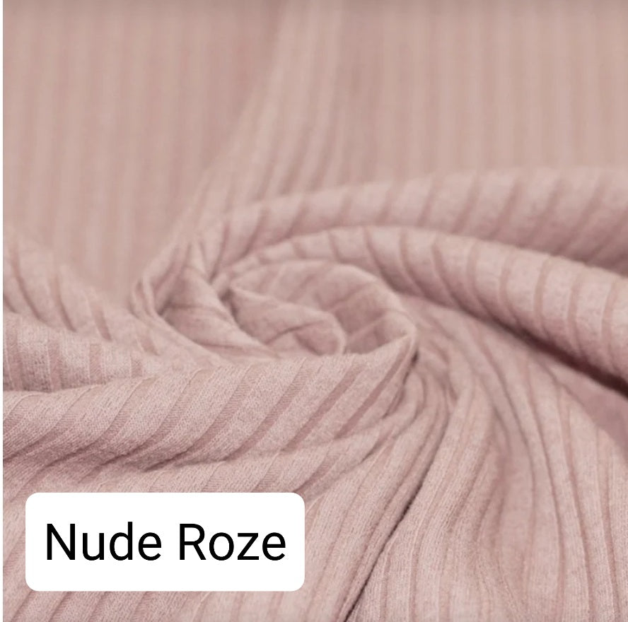 Broekje - Brede rib - Nude roze