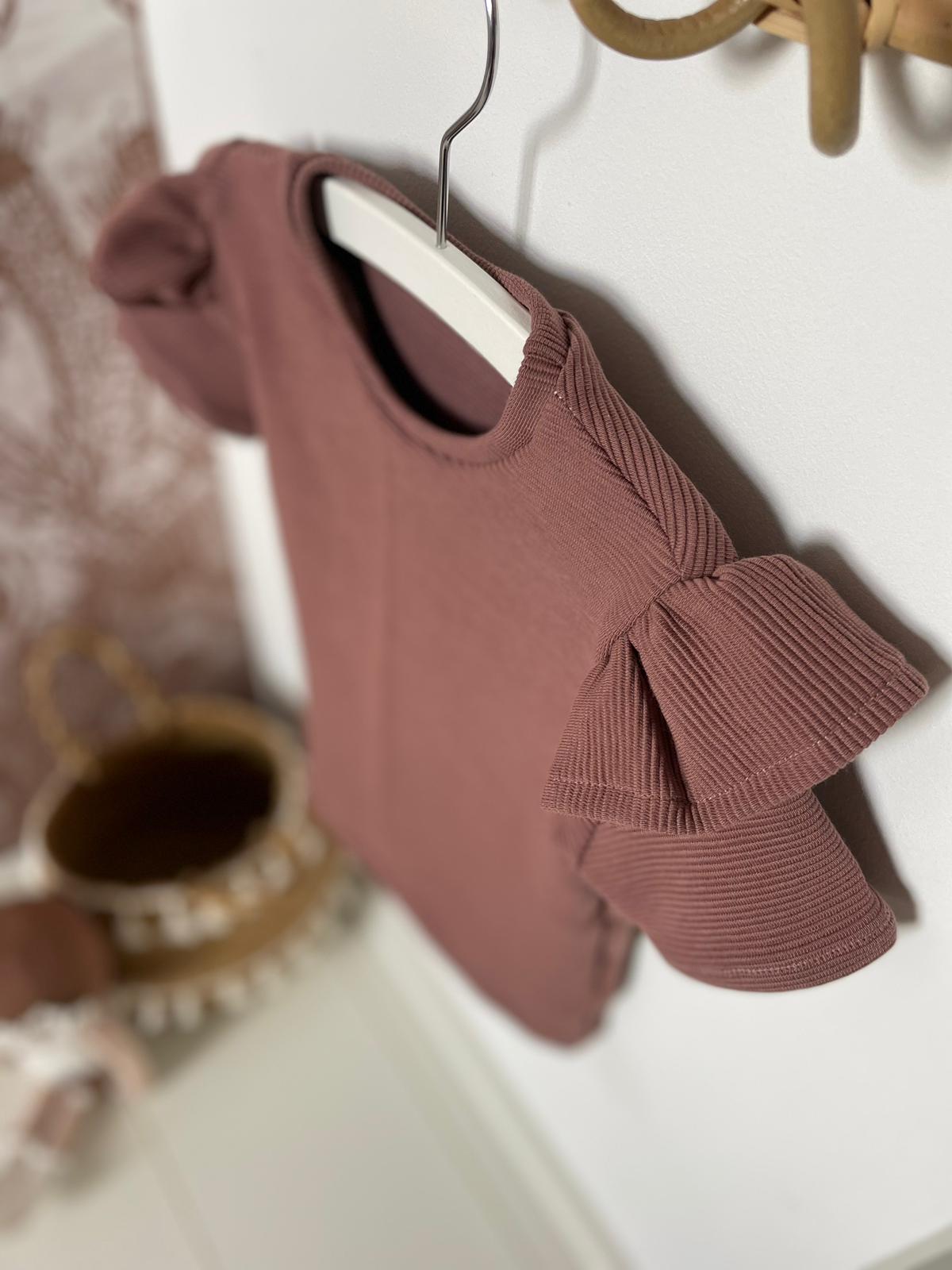 Shirt - Smalle rib - Oud mauve