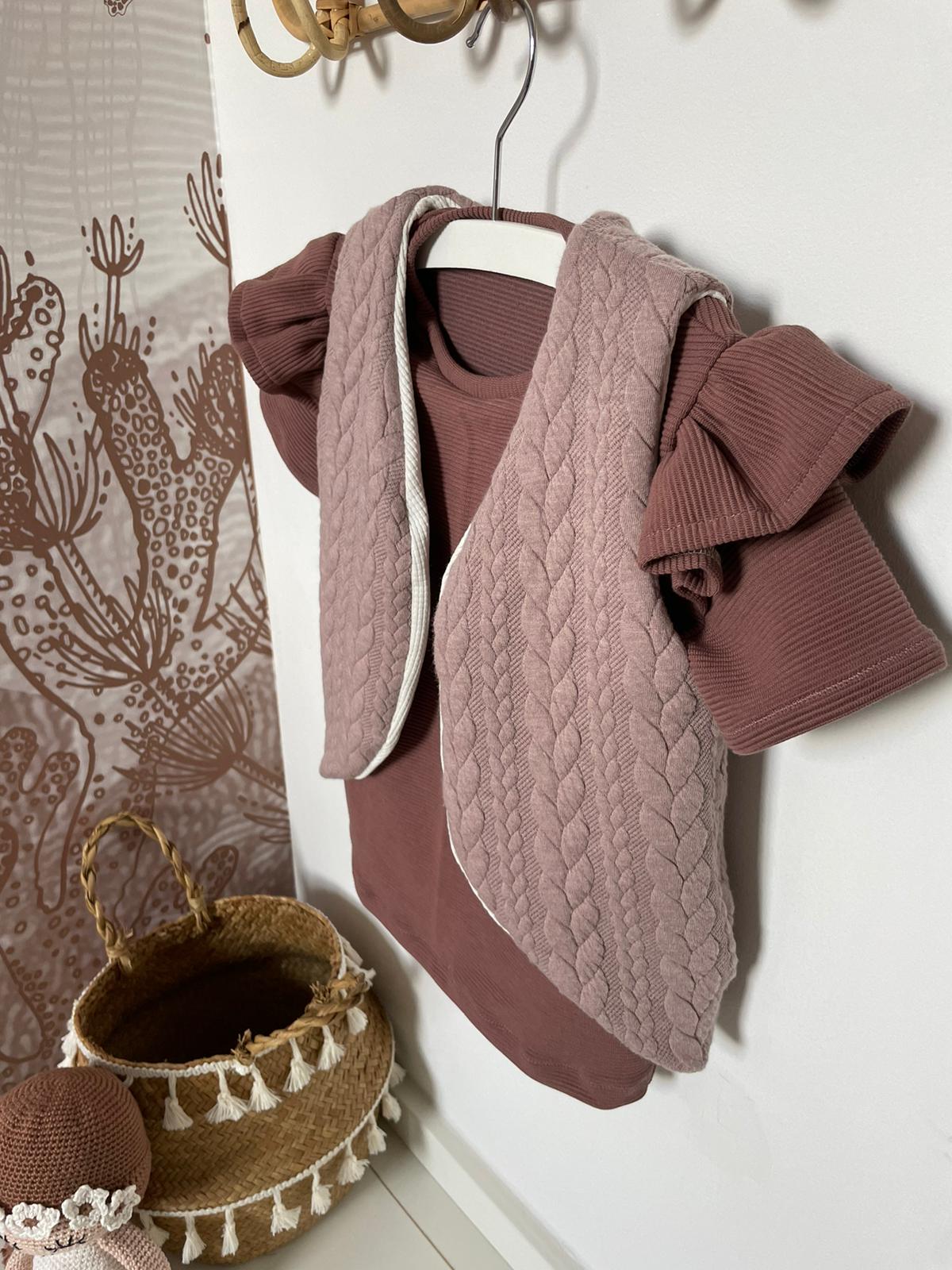 Shirt - Smalle rib - Oud mauve