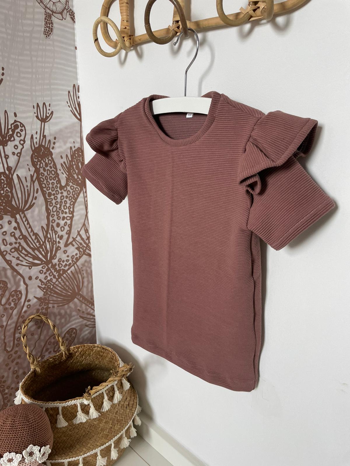 Shirt - Smalle rib - Oud mauve