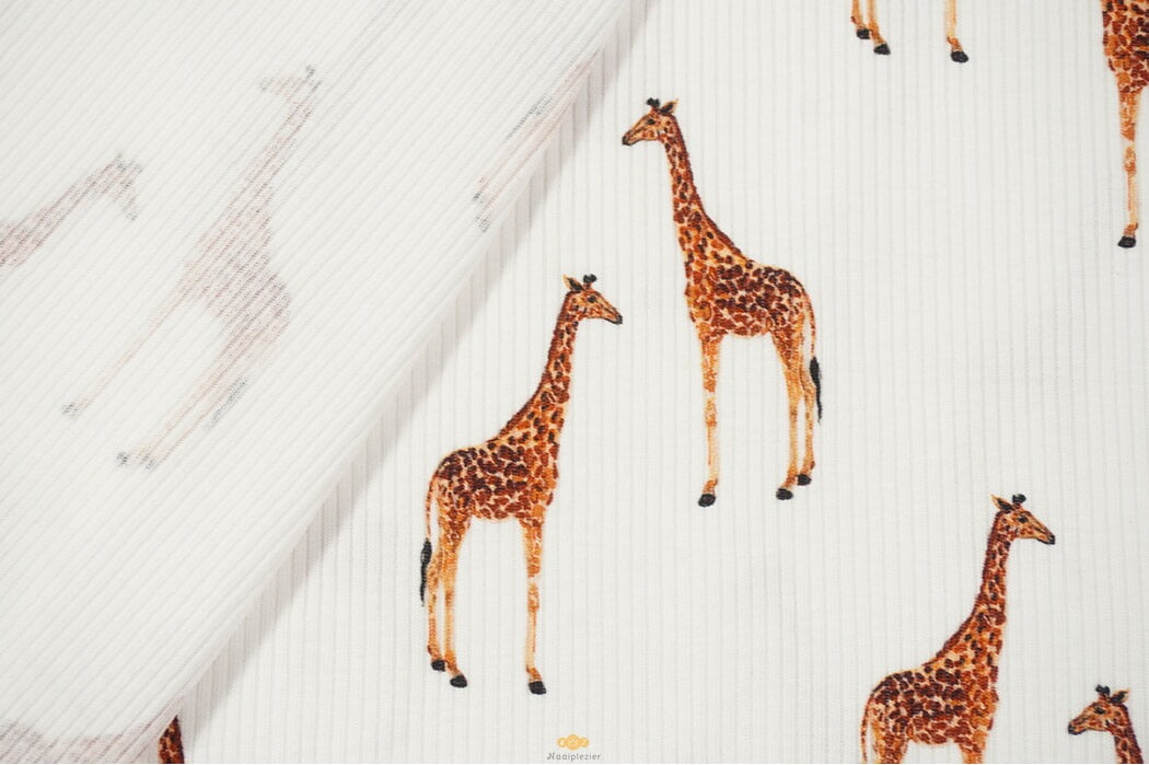 Overslagshirt - Smalle rib - Giraffe