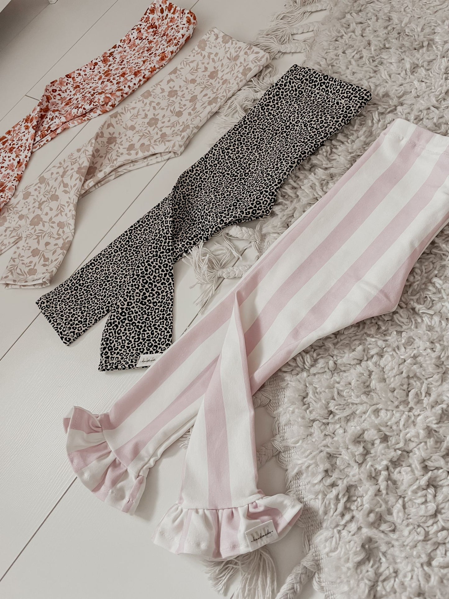 Legging - Ruffle pijp - Print - Lila streep