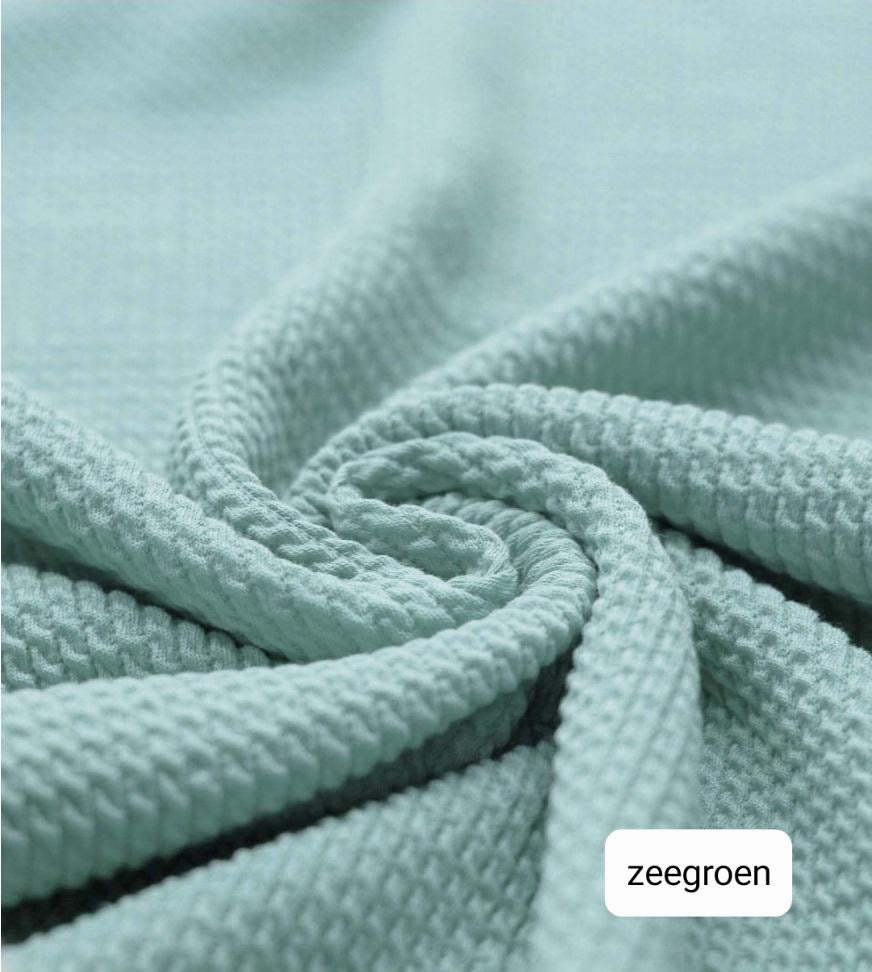 Shirt - Wafelstructuur - Zeegroen