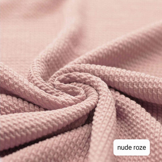 Knoopjurkje - Wafelstructuur - Nude roze